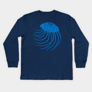 BLUE JELLYFISH Funny Undersea Ocean Creature with Tentacles - UnBlink Studio by Jackie Tahara Kids Long Sleeve T-Shirt